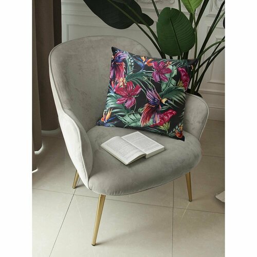 Подушка декоративная Птицы бархат 43х43 см 1380₽