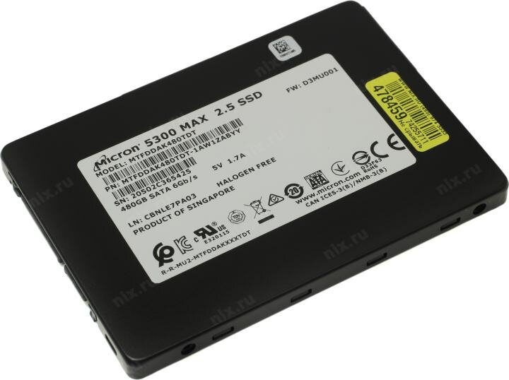 Накопитель SSD 2.5'' Crucial Micron 5300MAX 480GB SATA Enterprise Solid State Drive - фото №12