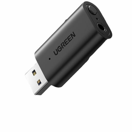 Приемник/передатчик Bluetooth UGREEN CM523 (60300) USB 2.0 to 3.5mm Bluetooth Transmitter/Receiver Adapter с аудио кабелем. Цвет: черный.