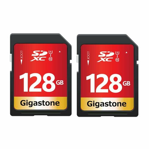 Карта памяти Gigastone 128GB 2-Pack SD Card UHS-I U1 Class 10 комплект 2 штук карта памяти mirex microsdхc с адап 128gb uhs i u1 class 10 13613 ad10s128