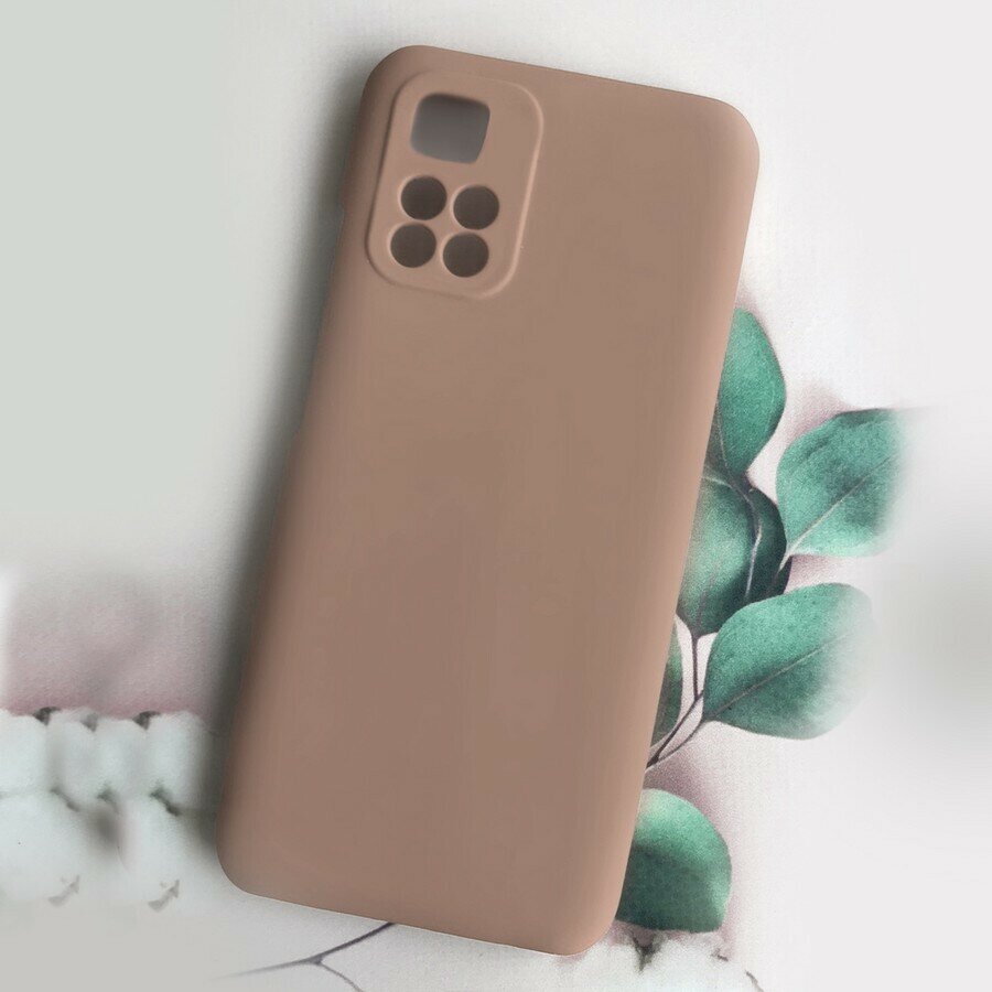 Силиконовая накладка Silky soft-touch для Xiaomi Redmi 10 бежевый