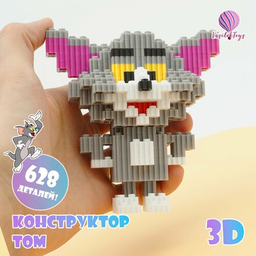 фото Конструктор 3d из миниблоков кот том игрушка 3д