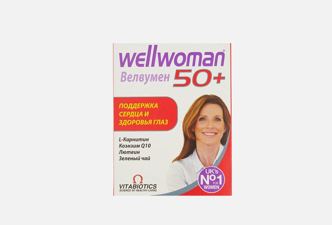 Комплекс витаминов для женского здоровья Vitabiotics Wellwoman 50+ Витамины С, В3 в таблетках / количество 30 шт