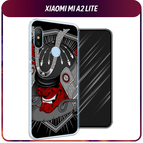 Силиконовый чехол на Xiaomi Redmi 6 Pro/6 Plus/Mi A2 Lite / Сяоми Редми 6 Про/6 Плюс/Ми A2 Лайт Красная маска самурая силиконовый чехол на xiaomi redmi 6 pro 6 plus mi a2 lite сяоми редми 6 про 6 плюс ми a2 лайт прозрачный