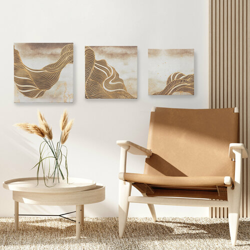 Модульная картина для интерьера на стену четырехугольная SANDGOLD CANVAS