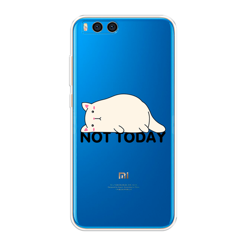 Силиконовый чехол на Xiaomi Mi Note 3 / Сяоми Mi Нот 3 Cat not today, прозрачный