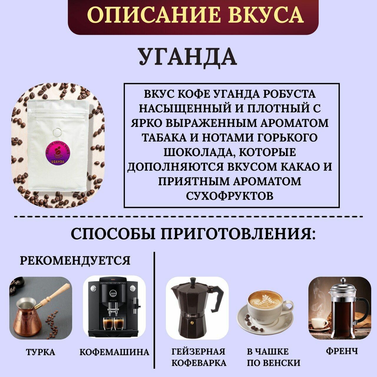 Кофе в зернах 1 кг для кофемашин уганда 100% робуста , Uganda robusta 1000 г, свежая обжарка — фото 1