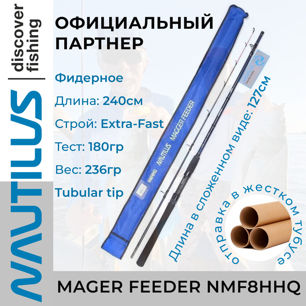 Удилище фидерное Nautilus Magger Feeder 240см 180гр NMF8HHQ