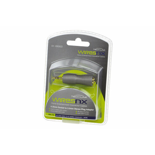 Аудио переходник /adaptor TECHLINK 3.5 mm (M) на 6.3 mm (F)