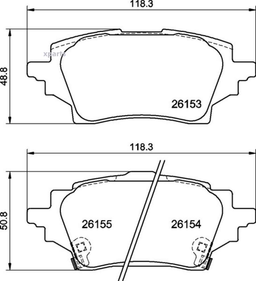 TEXTAR 2615301 Колодки тормозные TOYOTA C-HR 16- (с противошумной пластиной Q+) зад.