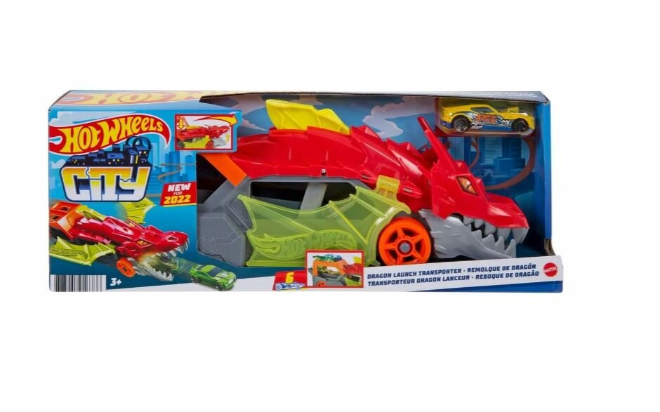 Пусковое устройство Hot Wheels Dragon Launch Transporter GTK42 красный