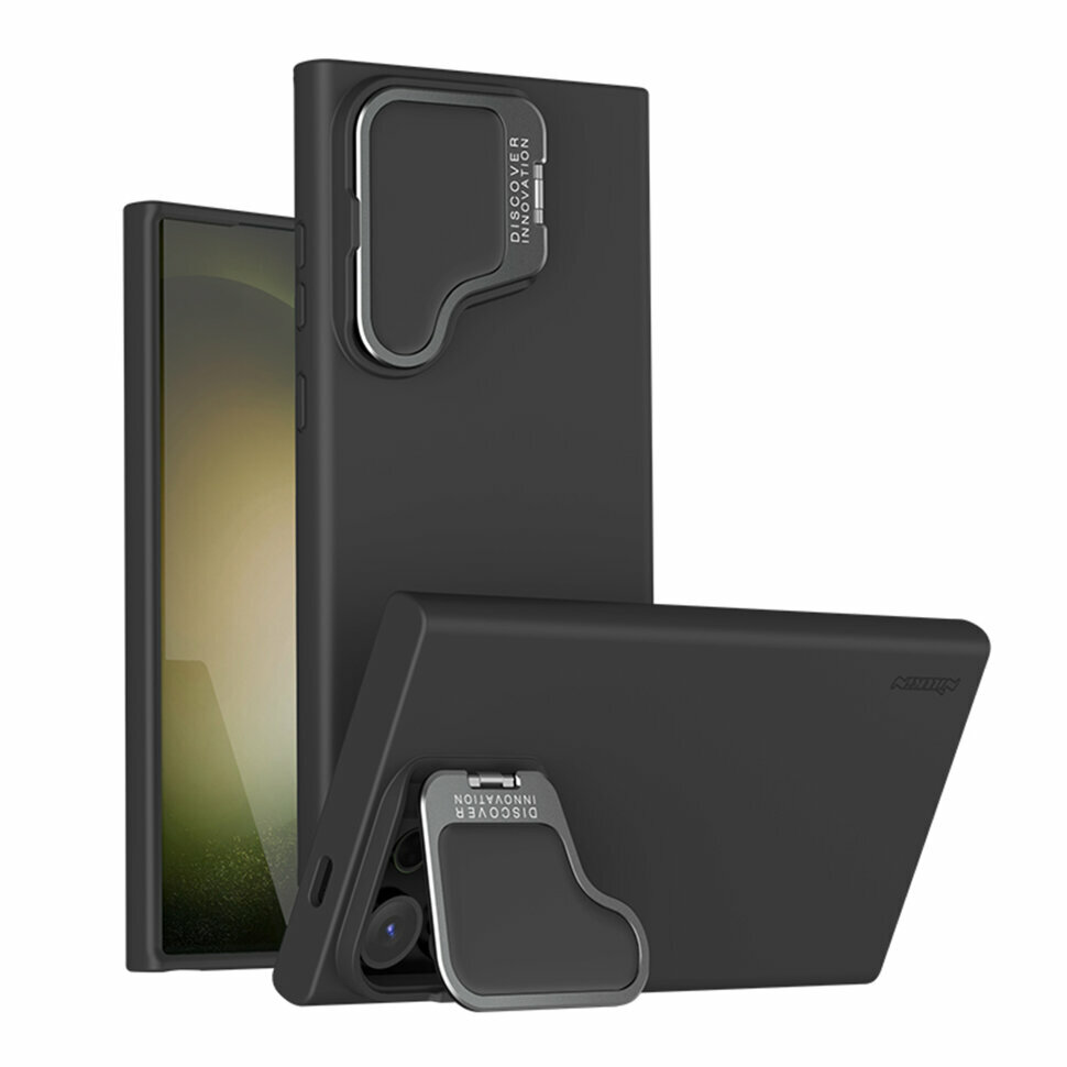 Накладка Nillkin Cam Shield Silky Prop силиконовая для Samsung Galaxy S24 Ultra Black (черная)