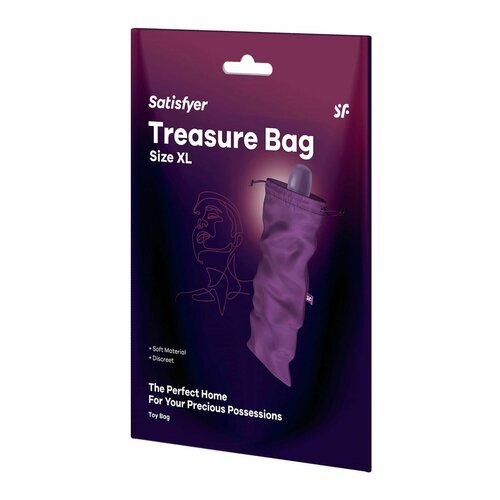 Фиолетовый мешочек для хранения игрушек Treasure Bag XL (Цвет: фиолетовый) вакуумный стимулятор satisfyer dual pleasure фиолетовый j2018 101 1