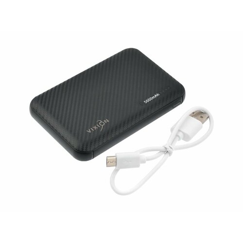 Портативное зарядное устройство Power Bank VIXION KP-56m 5000mAh с кабелем microUSB черный 1600₽