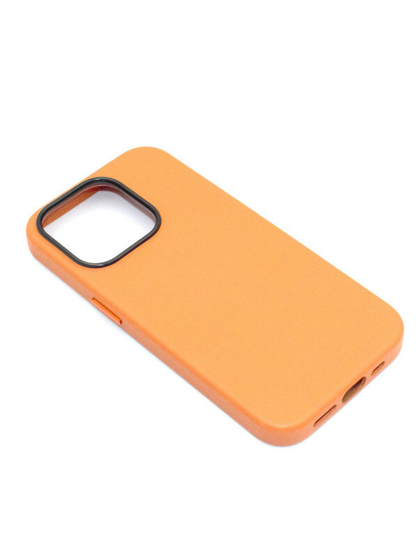 Чехол с MagSafe на iPhone 15 Pro Leather Collection-Оранжевый