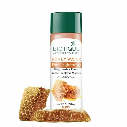 HONEY WATER Pore Tightening, Brightening Toner, Biotique (Тоник с медовой водой, для сужения пор, осветляющий, с гималайской водой, для всех типов кожи, Биотик), 120 мл. тонер для лица с мёдом biotique honey water pore tightening toner with himalayan waters 120 мл