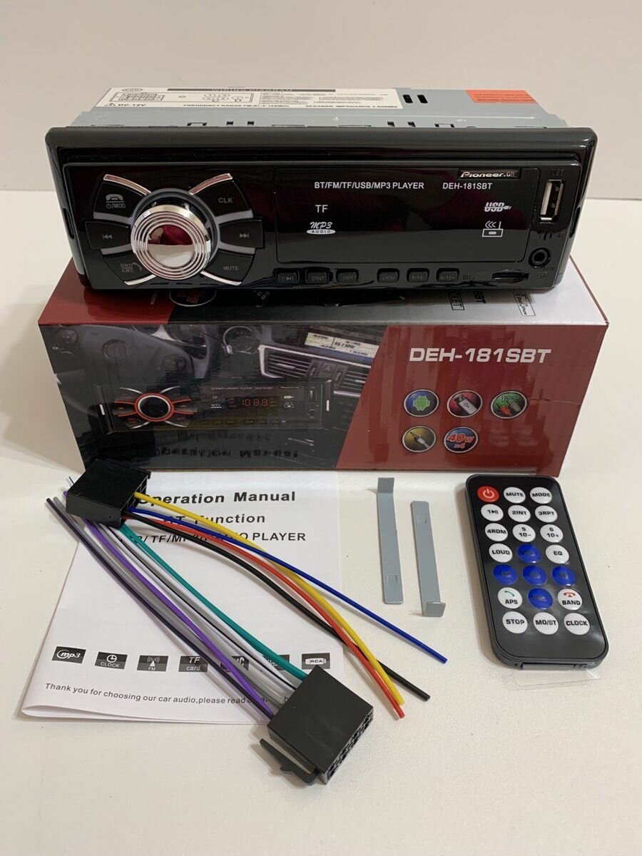 фото Магнитола с блютузом, выходы 4 RCA на усилитель, саб