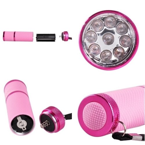 Ультрафиолетовый фонарик для сушки геля, гель лака, ногтей розовый
