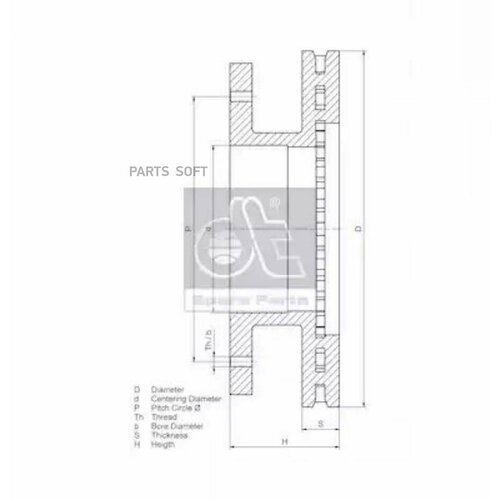 DT SPARE PARTS 1054100 Диск тормозной 29558₽