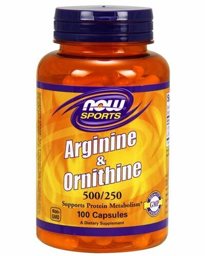 NOW L-Arginine & Ornithine 500/250 мг 100 капс (NOW)