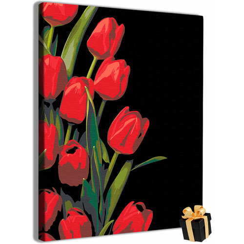 Картина по номерам Красные тюльпаны