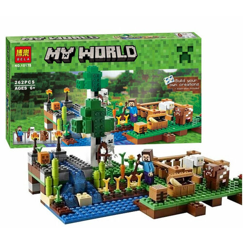 майнкрафт фигурки из игры майнкрафт конструктор 74 детали my world конструктор майнкрафт оружие Конструткор Майнкрафт Minecraft My World 10175 Ферма / совместим с лего / детский