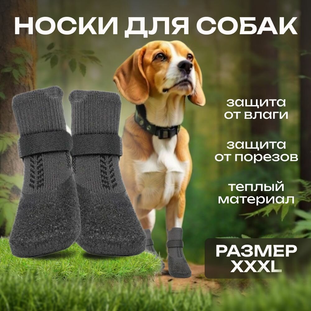 Носки для собак мелких , средних и крупных пород прорезиненные защитные