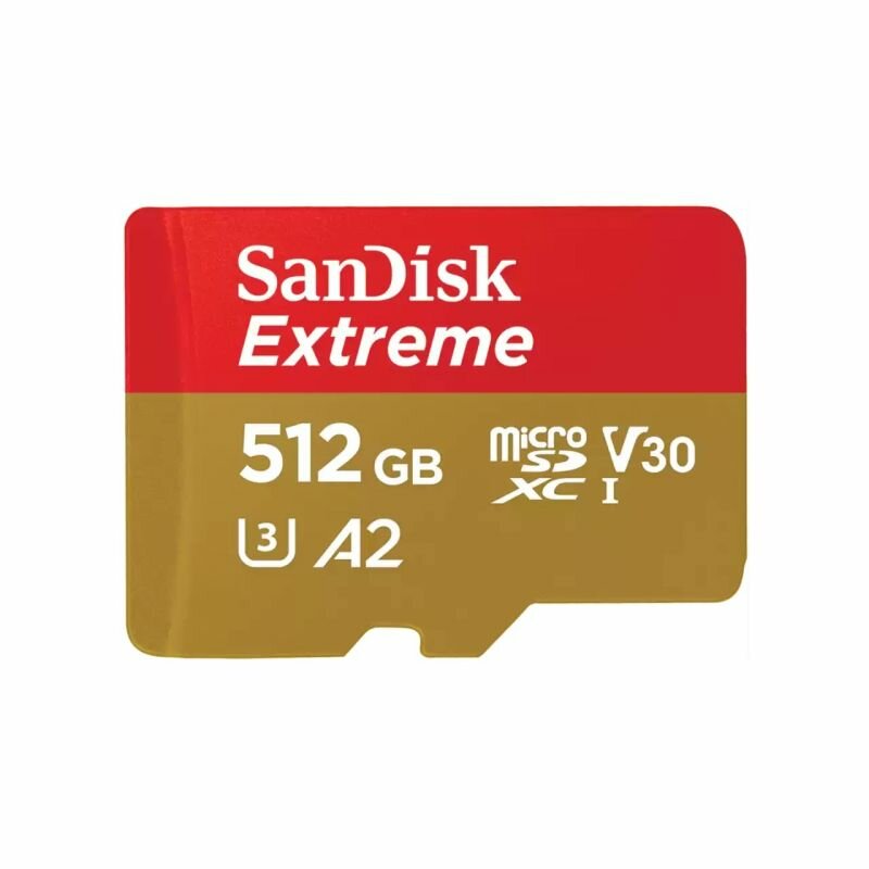 Карта памяти micro SDXC 512Gb Sandisk Extreme UHS-I U3 V30 A2 (190/130 MB/s)