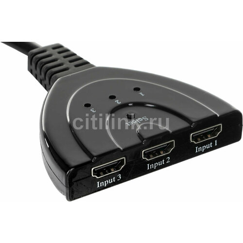 Переключатель аудио-видео PREMIER 5-871, HDMI (m) - HDMI (f) , HDMI (f), ver 1.4, 0.5м, черный [5-871 0.5] переходник аудио видео premier 5 983m hdmi f vga f jack 3 5 f черный