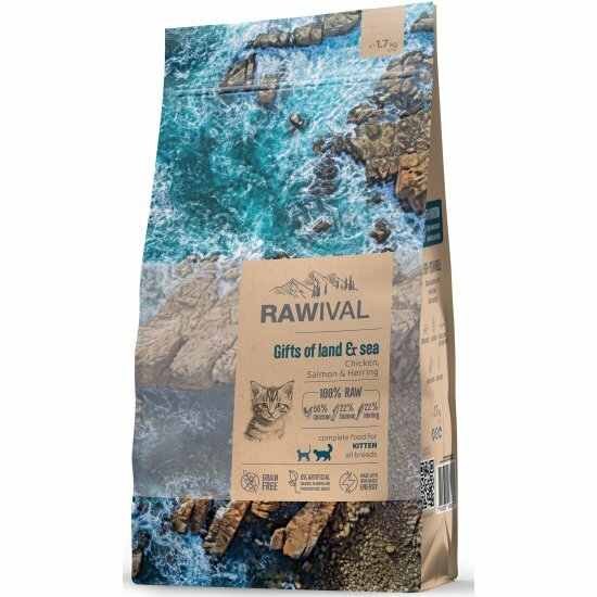 Корм сухой для котят Rawival Gifts of Land & Sea со вкусом курицы и рыбы 1,7 кг