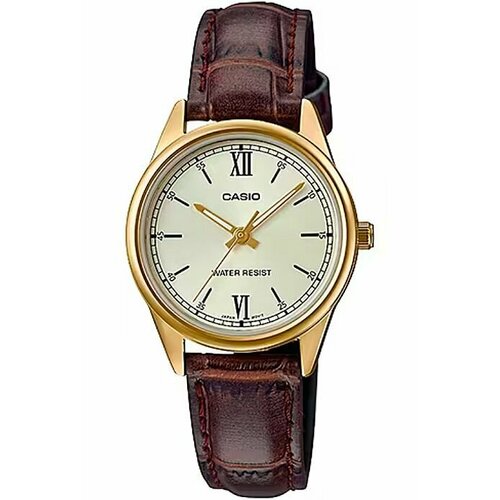 Наручные часы CASIO, коричневый, золотой наручные часы casio ltp v005gl 7budf