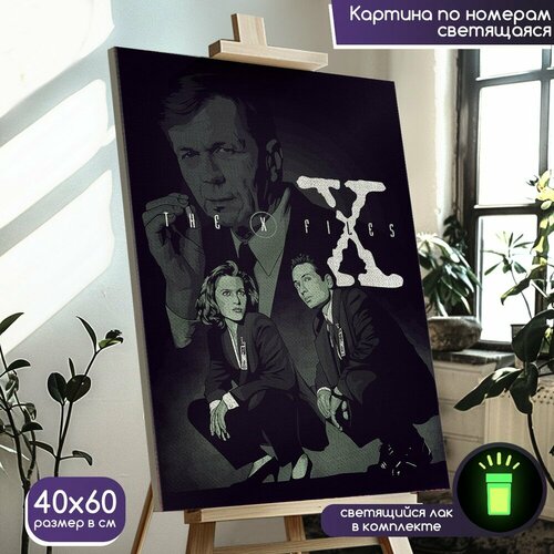 Картина по номерам со светящейся краской сериал Секретные Материалы (X Files, Dana Scully, Fox Mulder) - 1535 В 60x40