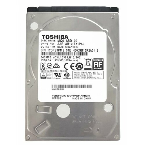 Жесткий диск Toshiba HDKGB13R2A01 1Tb 5400 SATAII 25 HDD 9635₽