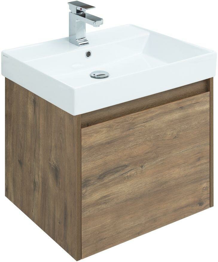 Тумба под раковину Aquanet Nova Lite 60 см 249511 с 1 ящиком, коричневый - фото №3