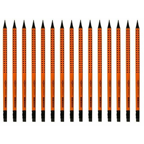InФормат Набор карандашей чернографитных Blackwood Orange НВ с ластиком, заточенный, 15 уп
