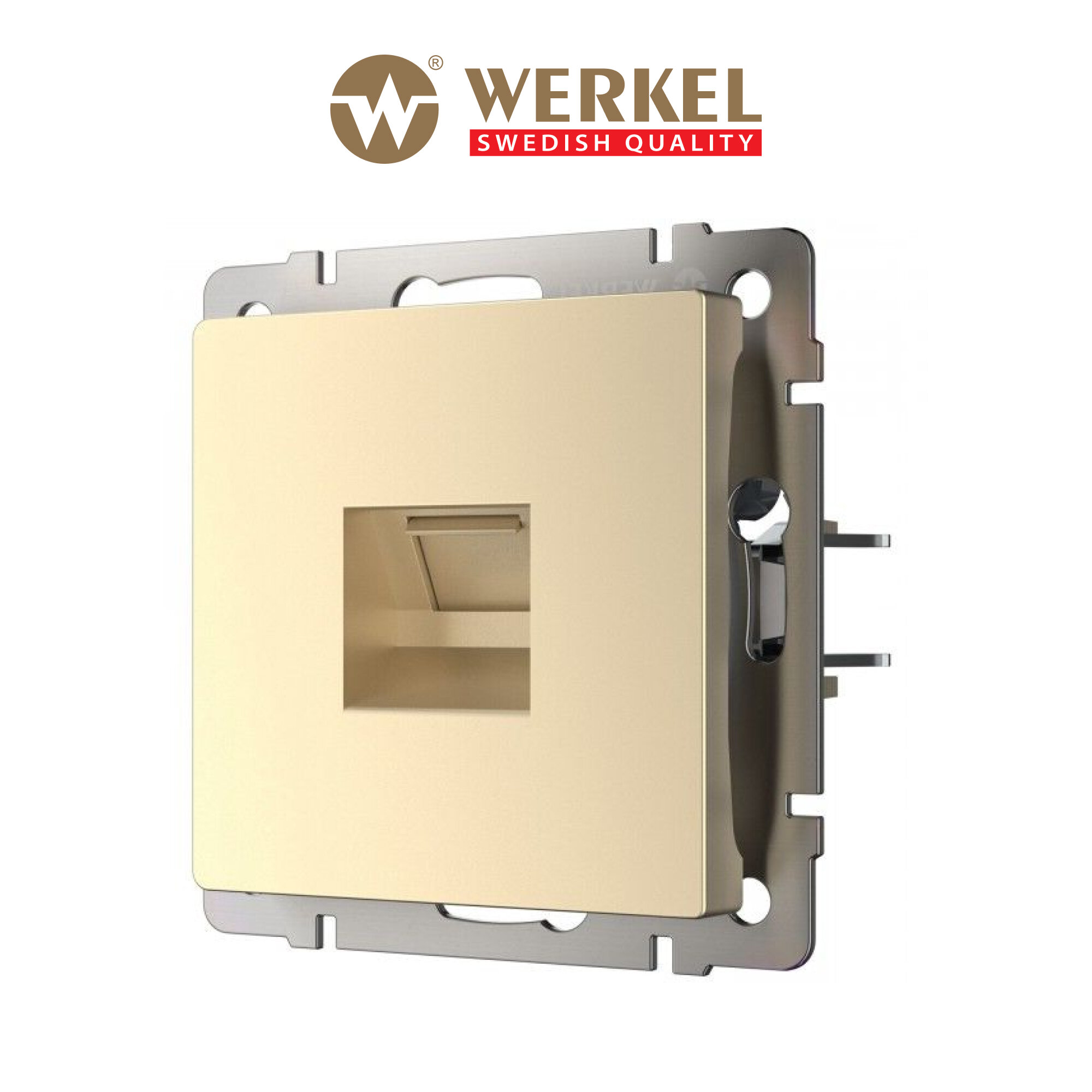 Встраиваемая розетка Ethernet RJ-45 Werkel W1181011 шампань IP20