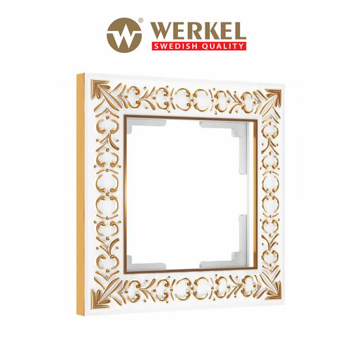 Рамка из металла на 1 пост Werkel Аntik W0011523 белое золото
