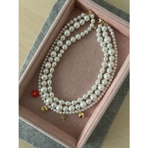 Колье Sweet Honey jewelry, длина 25 см, белый