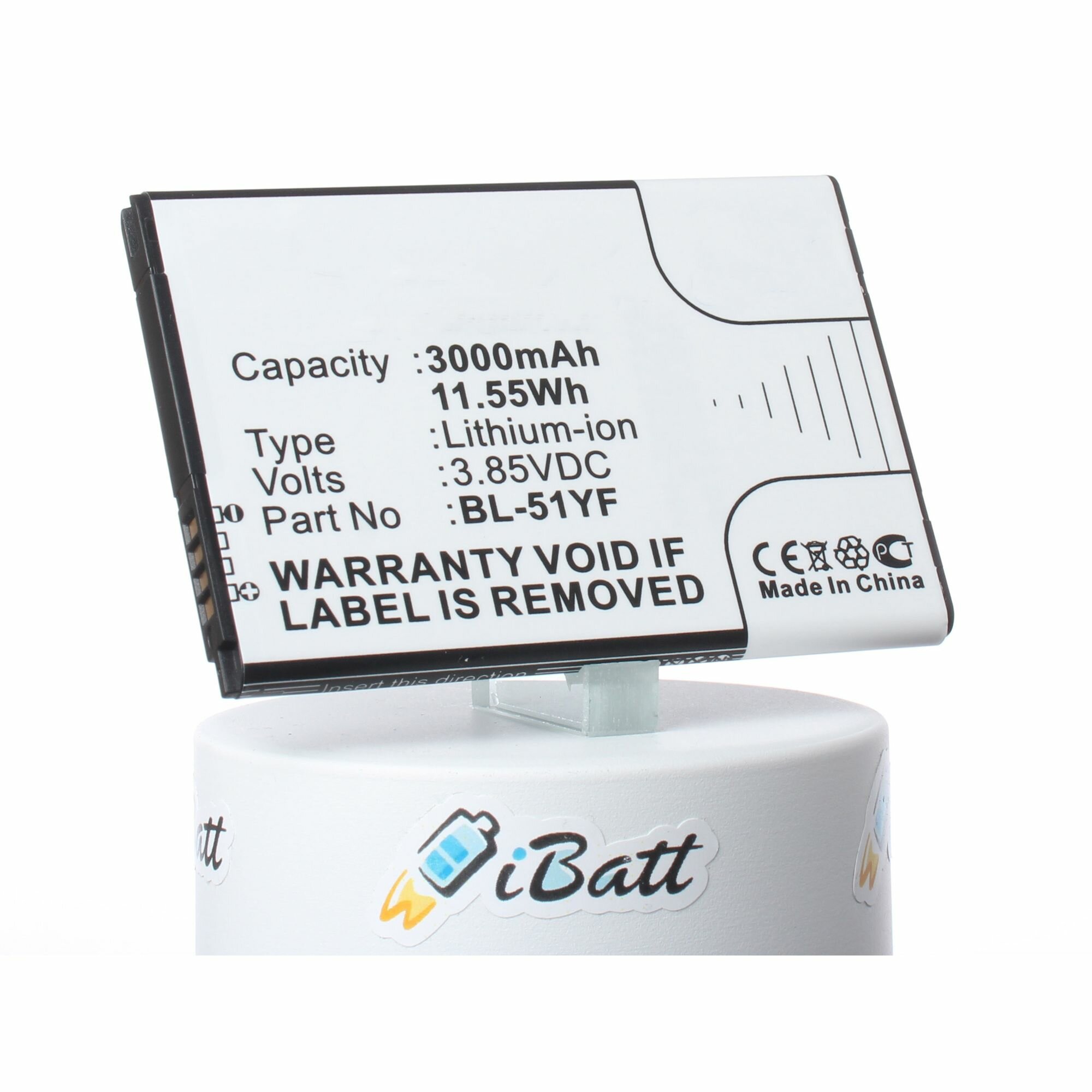 Аккумуляторная батарея iBatt iB-BL-51YF-M865 3000mAh.