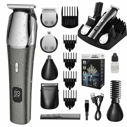 Триммер для бороды и усов с насадками для носа волос и тела 5 в 1 Триммер электрический Металлическая ручка венхаю 699900₽