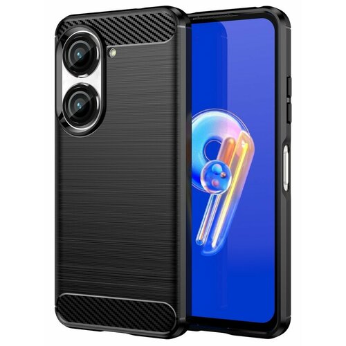 чехол asus для zenfone a500 pf 01 color case голубой 90xb00ra bsl2i0 Накладка силиконовая для ASUS Zenfone 9 карбон сталь чёрная