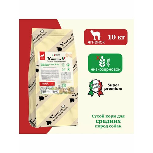 Сухой корм Yummy Linea для собак средних пород ягненок 10кг 4460₽