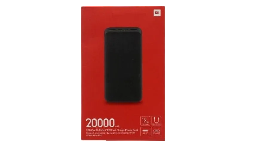 Xiaomi Redmi Power Bank Fast Charge 20 000 mAh, черный Повербанк Ксяоми 20.000