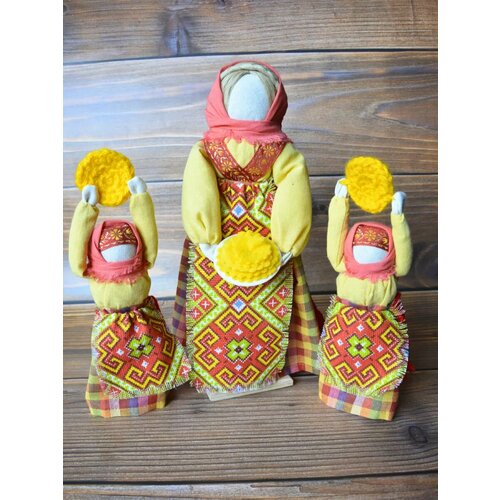 Народная композиция кукол оберег Домашняя Масленица