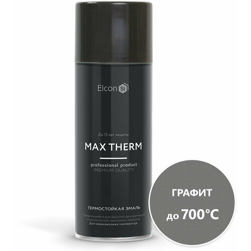Эмаль термостойкая Elcon 700 градусов цвет графит 520мл аэрозоль 1120₽