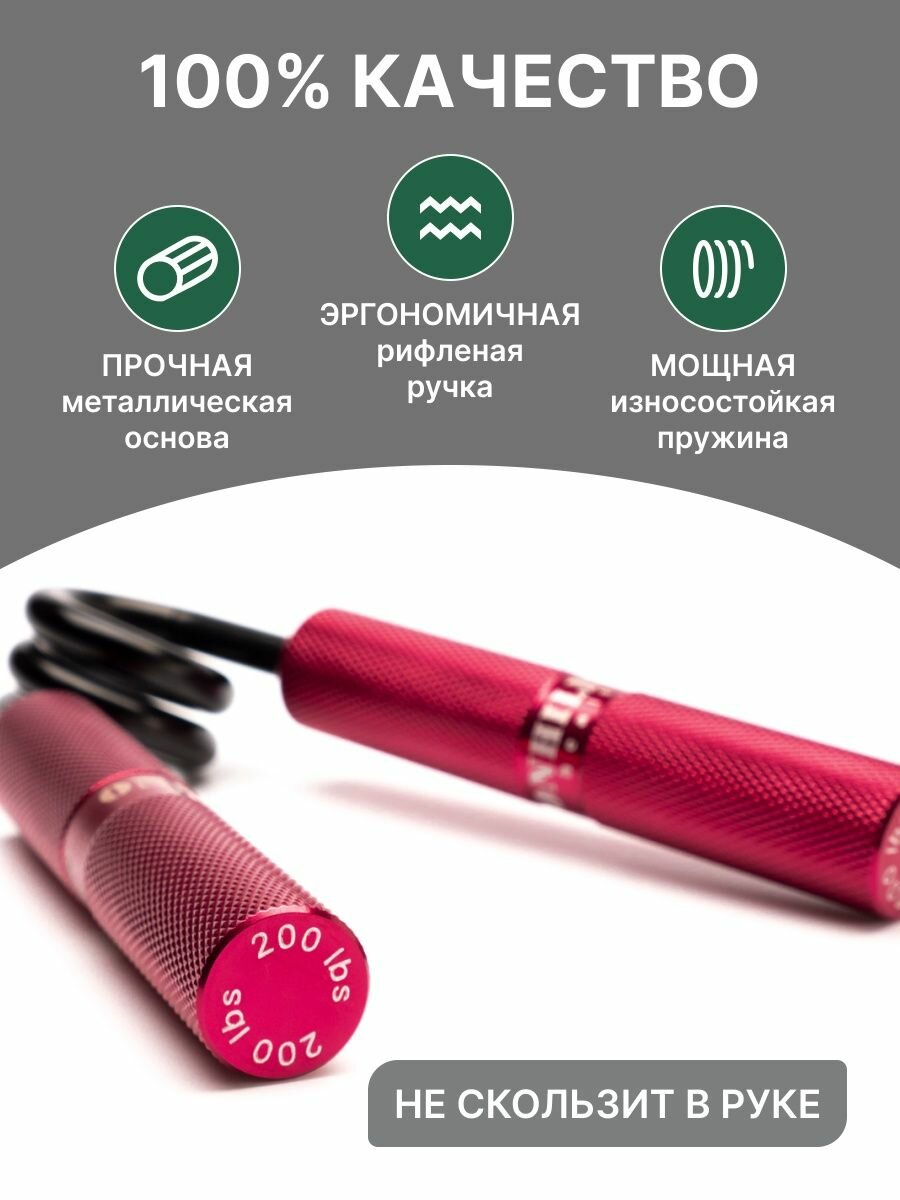 Эспандер кистевой пружинный ONHILLSPORT с нагрузкой 200 lbs / 90 кг — фото 1