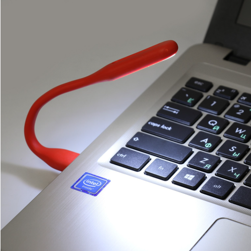 Светильник светодиодный LuazON A-05, USB, гибкий, 5 Ватт, 6 диодов, красный