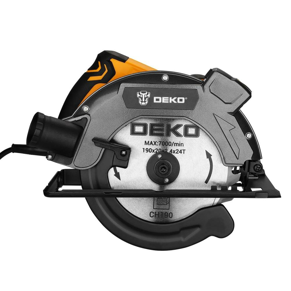 Изображение Дисковая (циркулярная) пила DEKO DKCS1800-190 Laser 1800Вт, 190мм диск, лазерный указатель 083-1011