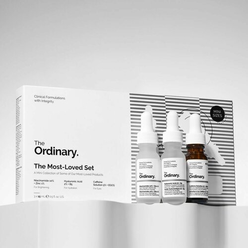 Набор любимых средств TheOrdinary The Most-Loved Set mit Hautpflege-Trio 315ml сыворотка с кофеином с ниацинамидом и цинком с гиалуроновой кислотой 3900₽