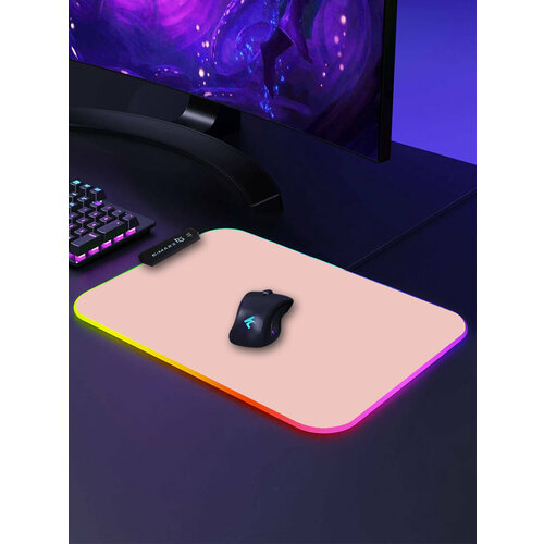 Игровой коврик для мышки маленький с подсветкой RGB кожаный